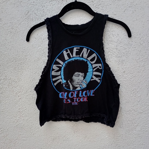 Rockin Artwork Jimi Hendrix Cry of Love US Tour 1970 Tank Cropped Festival Fun - Picture 2 of 15